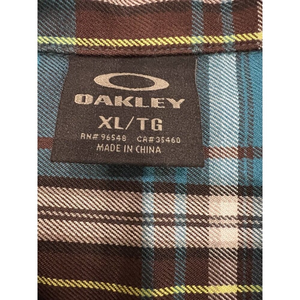 Oakley Light Flannel Plaid Button Front Long Sleeve Shirt - Men's Size XL - Picture 4 of 11